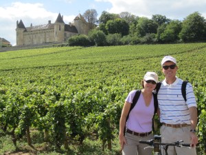 Riding bikes up to a castle in France.  I want to be able to do that again.